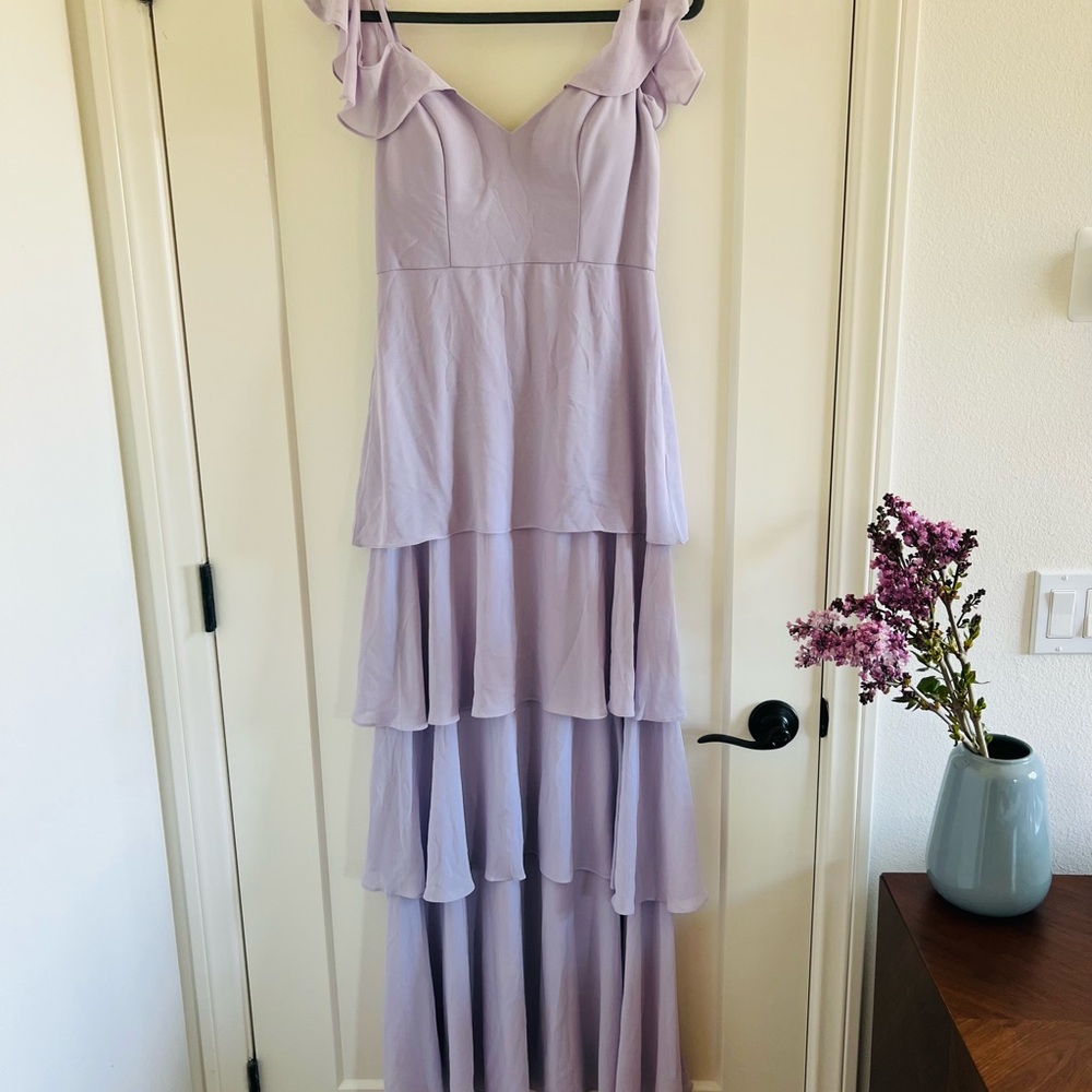 Elegant Lavender Tiered Dress